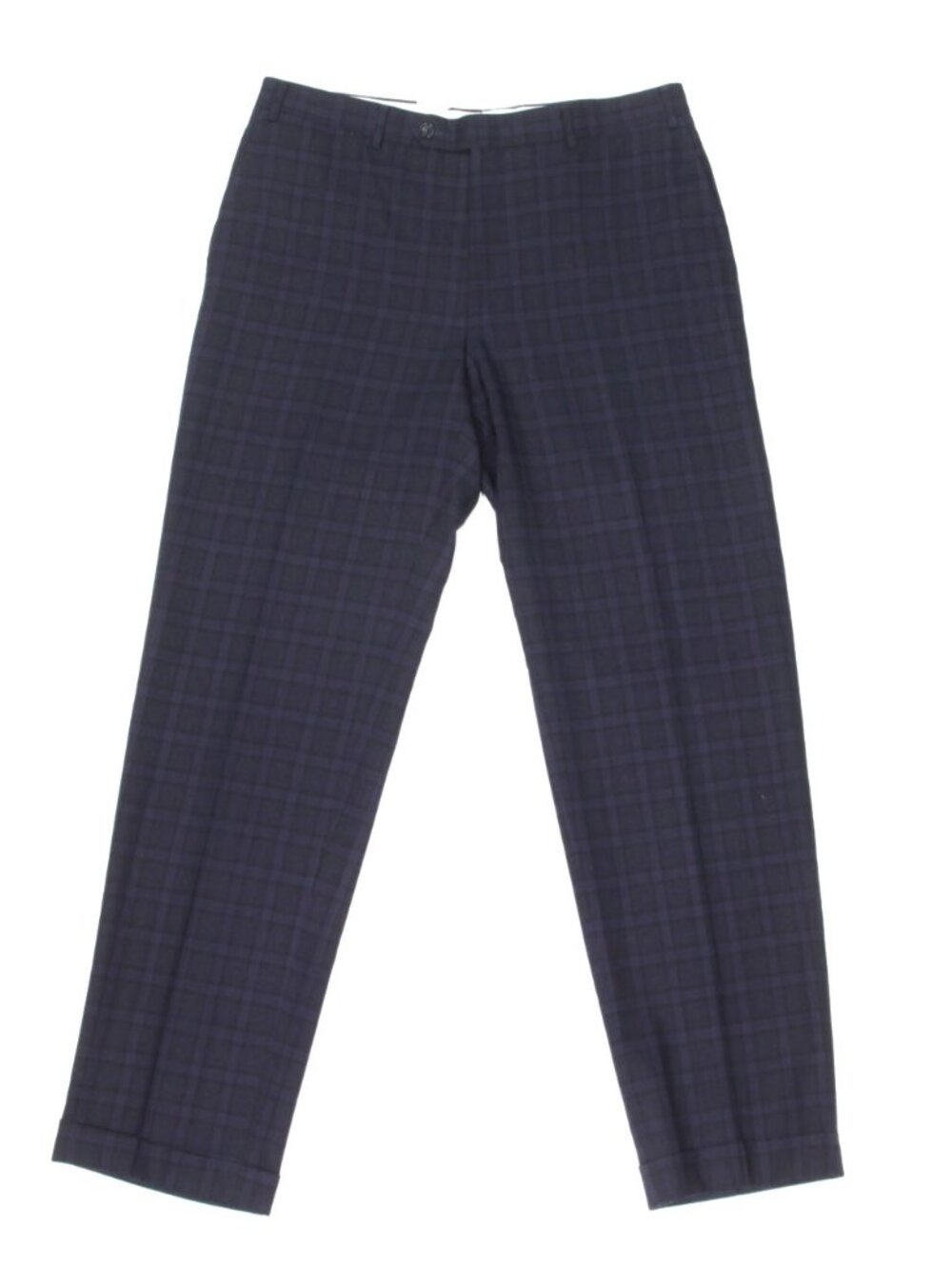 Canali Blue Black Plaid Wool Impeccable Pants Regular 34 sz 7 /178